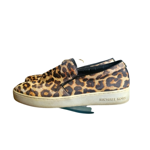 MICHAEL Kors Slip On Leopard Print Calf Hair Sneakers Flats Size 7M - Picture 3 of 16